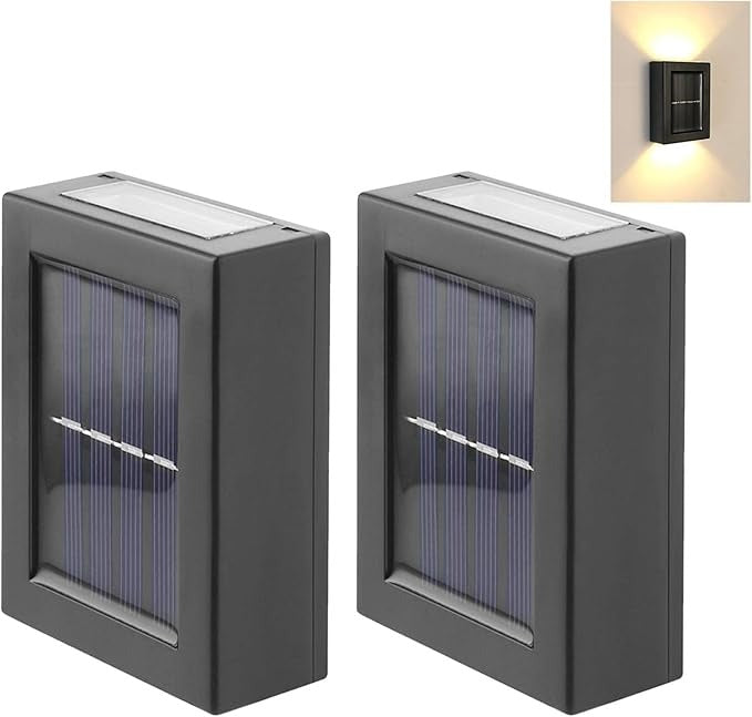 2 LED Up-Down Solar LED Light - Dual-Direction Solar Wall Fixture for Outdoor Use
