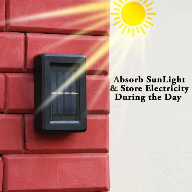 2 LED Up-Down Solar LED Light - Dual-Direction Solar Wall Fixture for Outdoor Use