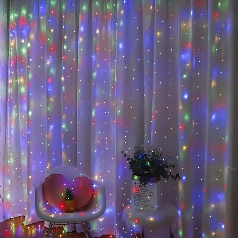 Curtain Fairy Lights, Colourful Copper Wire Window Lights, Multicoloured Fairy Lights with Remote Control