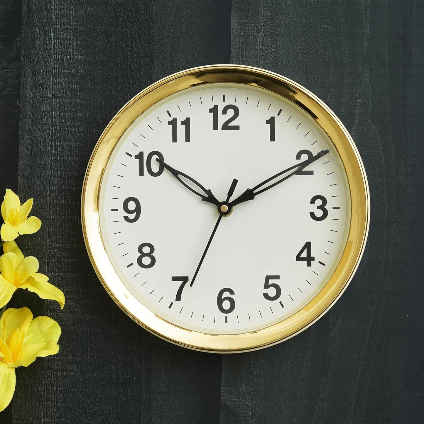 JaipurCrafts Antique Plastic Wall Clock for Home and Office Decor/Office Wall Clocks/Wall Clock for Living Room/Diwali Decorations Items (Noiseless, 8 Inches (Gold)