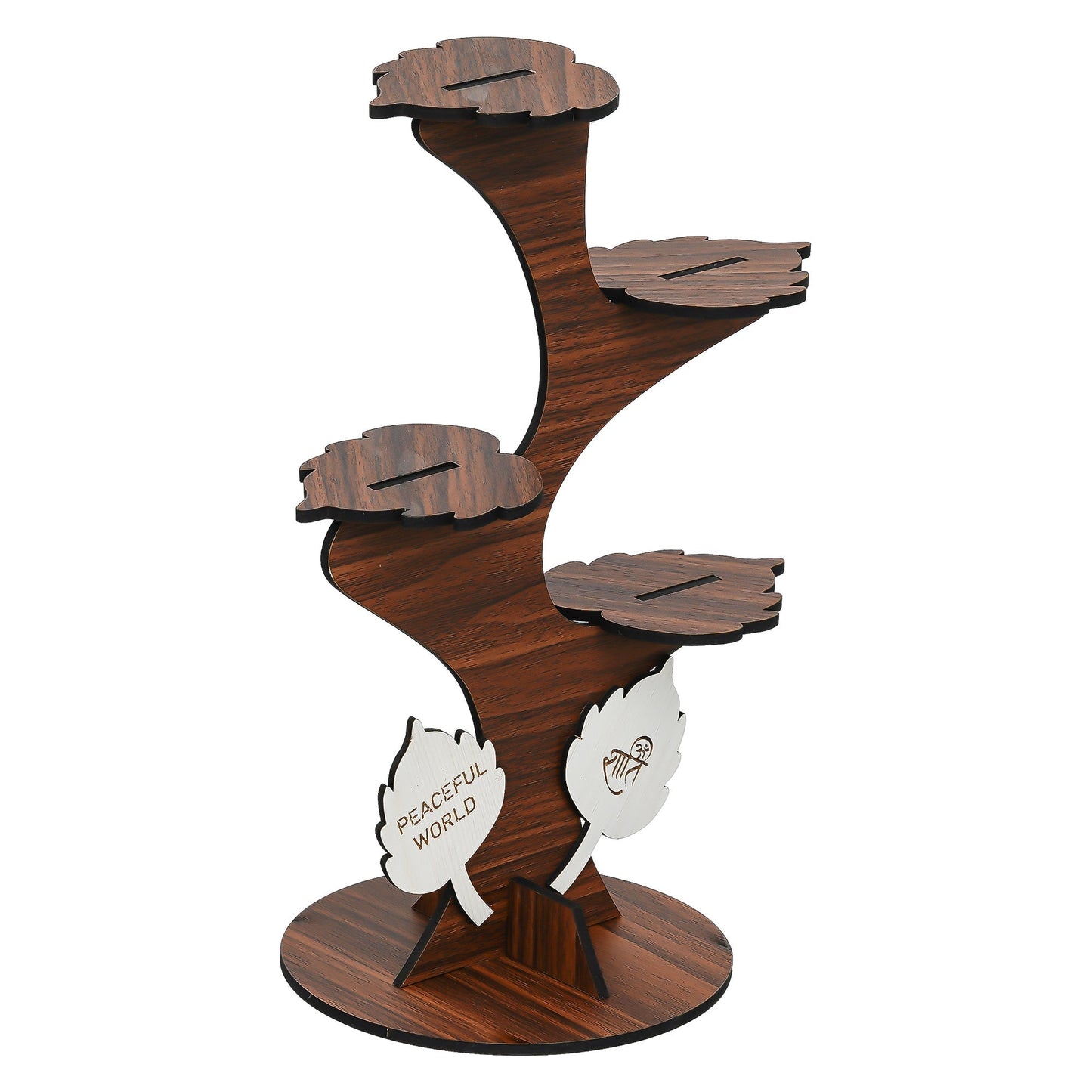 JaipurCrafts Decorative Set of 4 Adorable Buddha Monk Figurines with Wooden Stand for Peaceful Home Decor & Office Decor, Special Gifting, Ideal for Living Room, Meditation Spaces, and Special Occasions