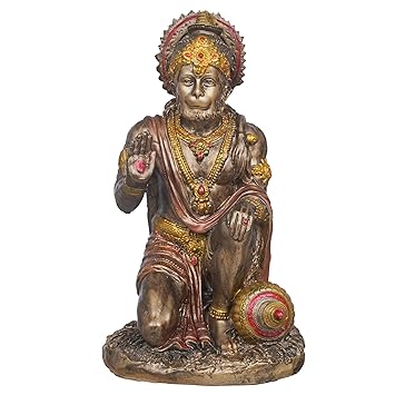 JaipurCrafts Premium Cold Cast Resin Lord Hanuman Ji/Balaji Ji/Bajrang Bali Idol Statue for Home and Office Decor | Bajrang Bali Ki Murti for Temple (7" Inches)