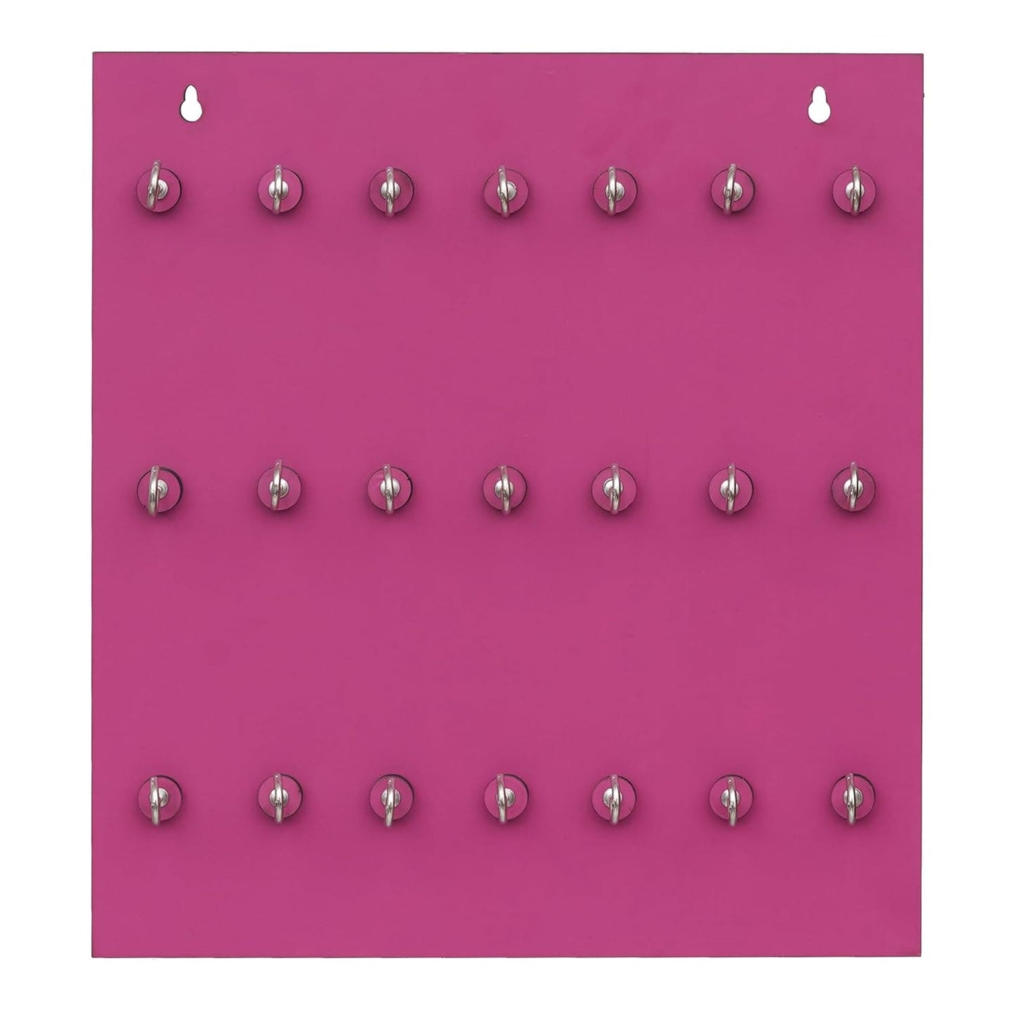JaipurCrafts Premium Key Chain Hanging Board/Wall Hanging Key Holder (21 Hook- Pink)