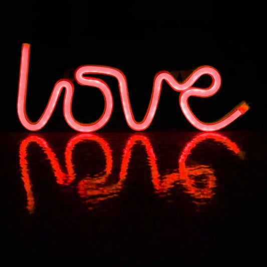 Love Neon Sign - LED USB/Battery Operated Wall Light for Bedroom, Party & Decor (Random Color)