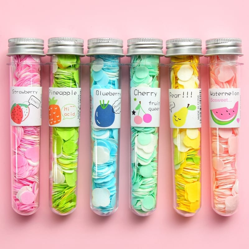 FruityClean: Cute Travel-Friendly Hand Soap Paper Flake Tubes (Set of 3) – Perfect for On-the-Go Hygiene
