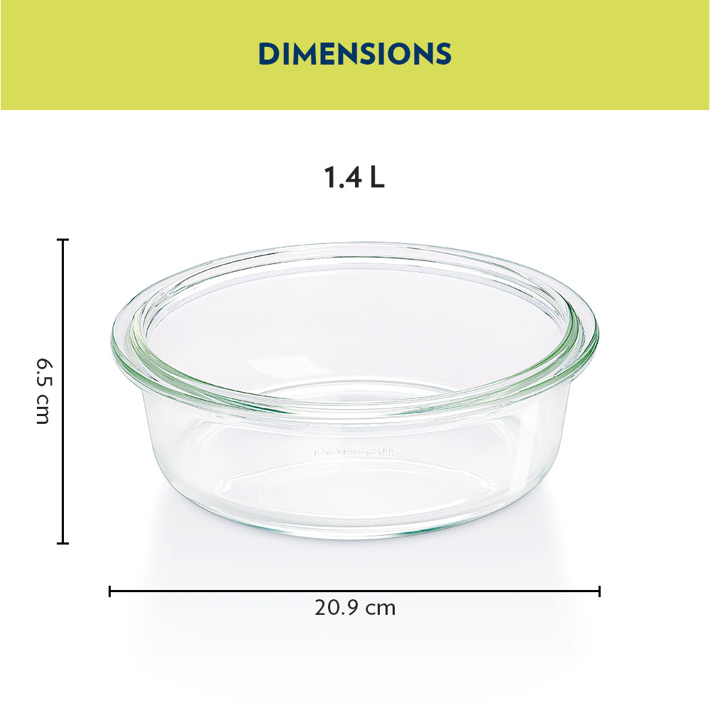 Borosil Round Cake Dish, 1.4L