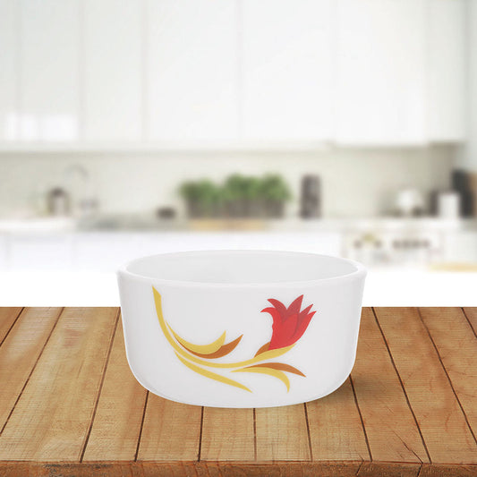 Larah by Borosil Red Lily Katori, 6 pc