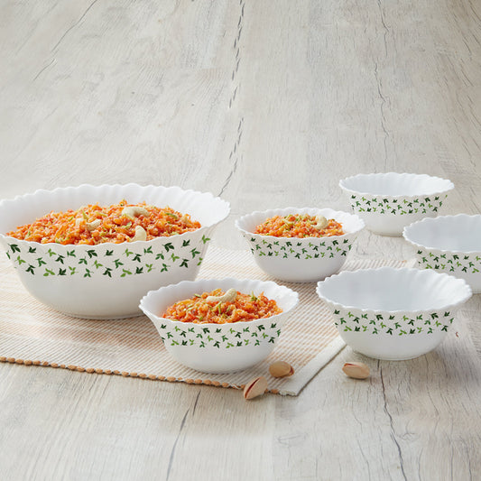 Larah by Borosil Sage Pudding Set, 7 pc (Mini)