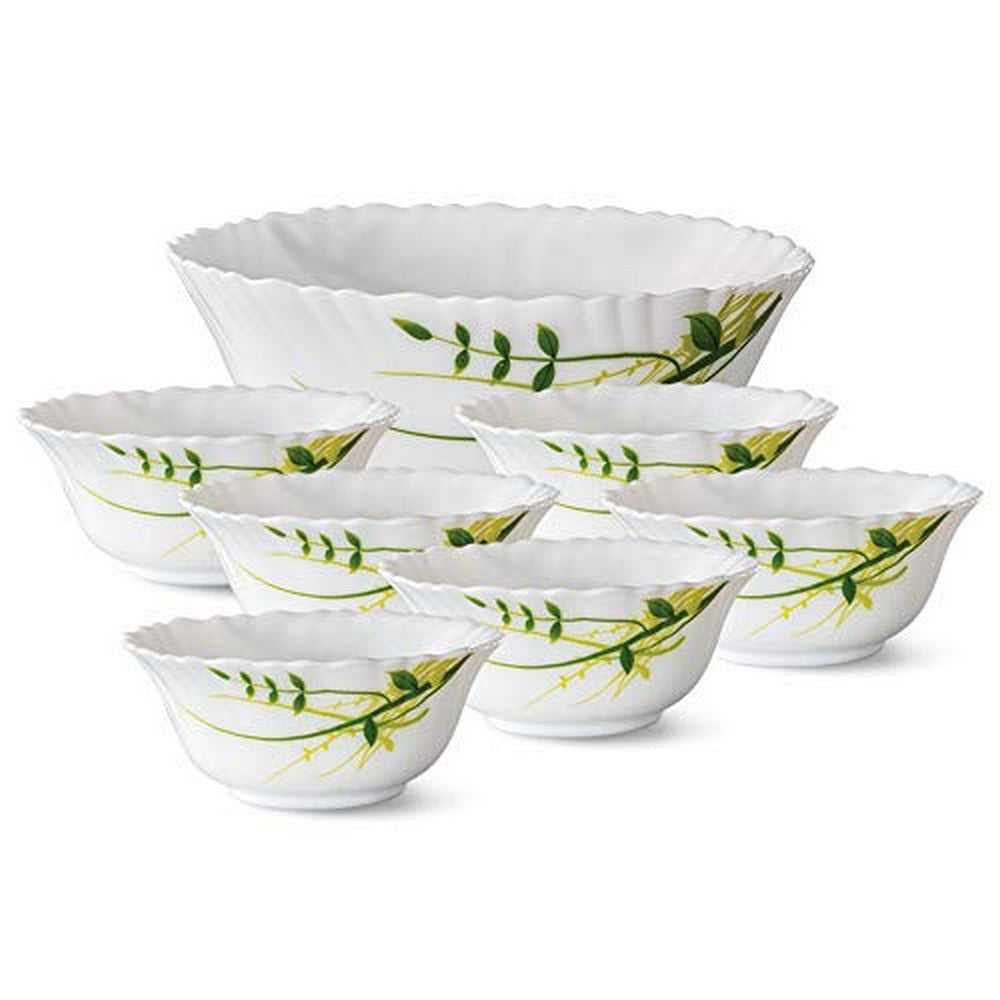 Larah by Borosil Green Herbs Pudding Set, 7 pc (Small)