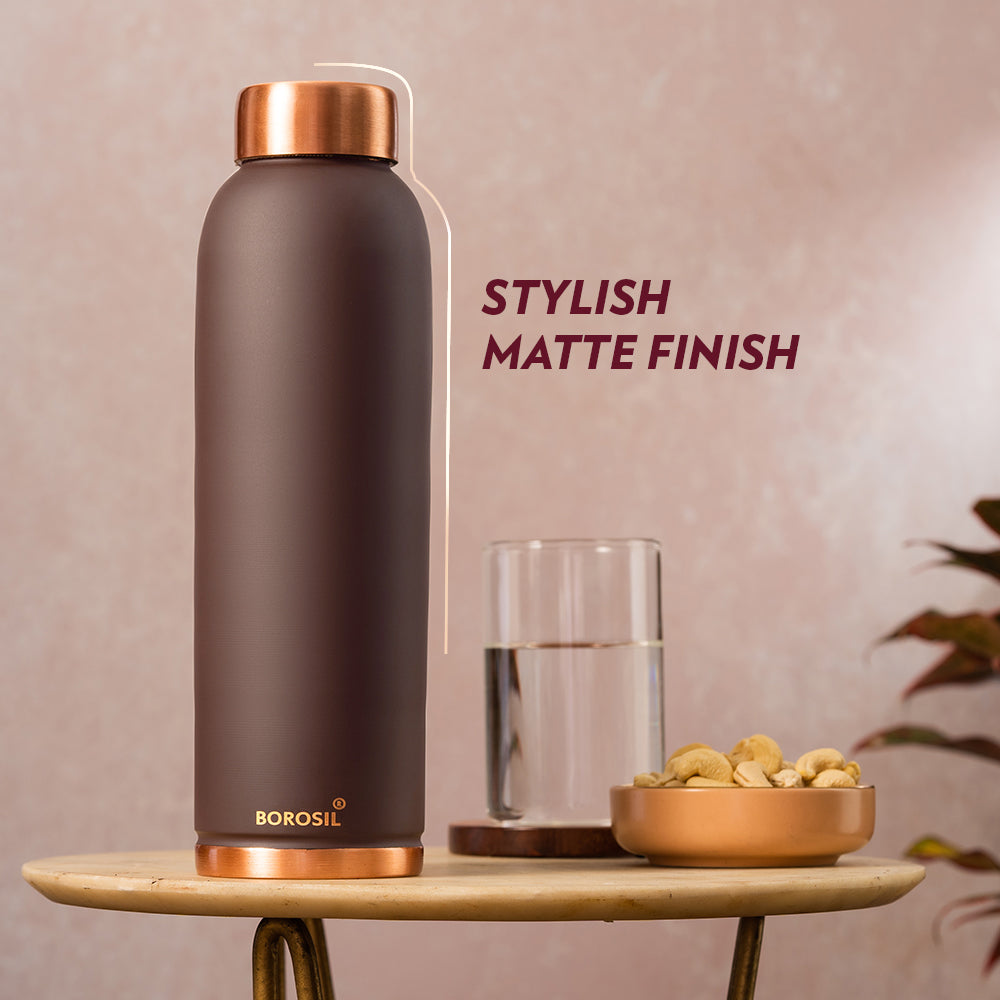 Borosil Eco Copper Bottle, Brown, 1L