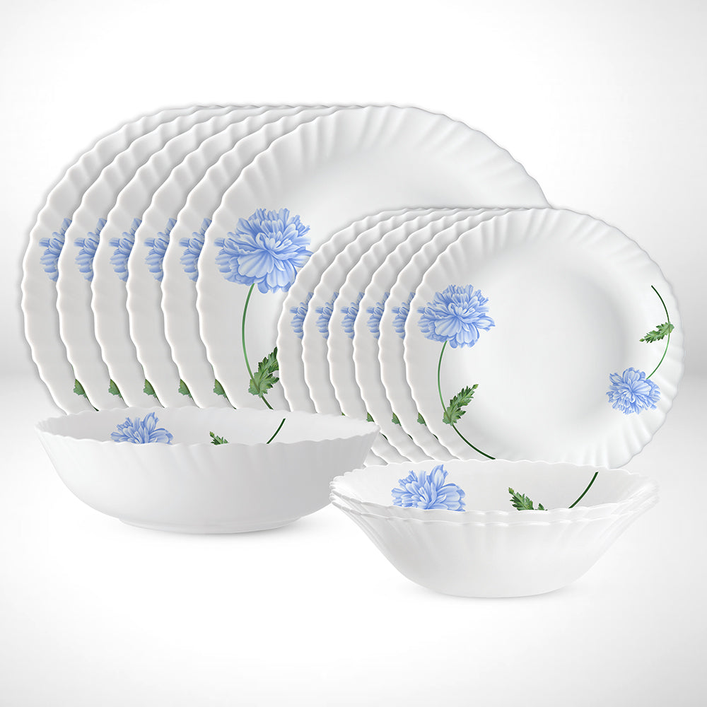 Larah by Borosil Blue Mist Dinner Set, 29 pc