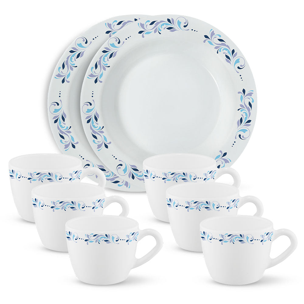 Larah by Borosil Skyleaf Snack Set w Cups, 8 pc