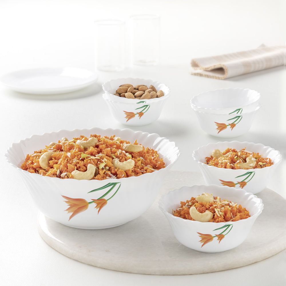 Larah by Borosil Firefly Pudding Set, 7 pc (Small)