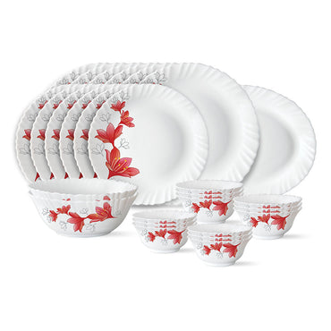Larah by Borosil Ruby Dinner Set, 27 pc