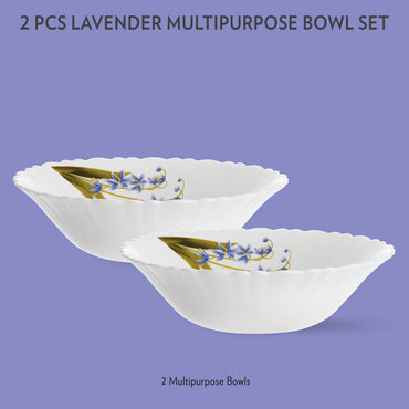 Larah by Borosil Lavender Multipurpose Bowl, 4 pc Set