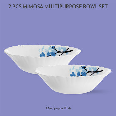 Larah by Borosil Mimosa Multipurpose Bowl, 2 pc Set