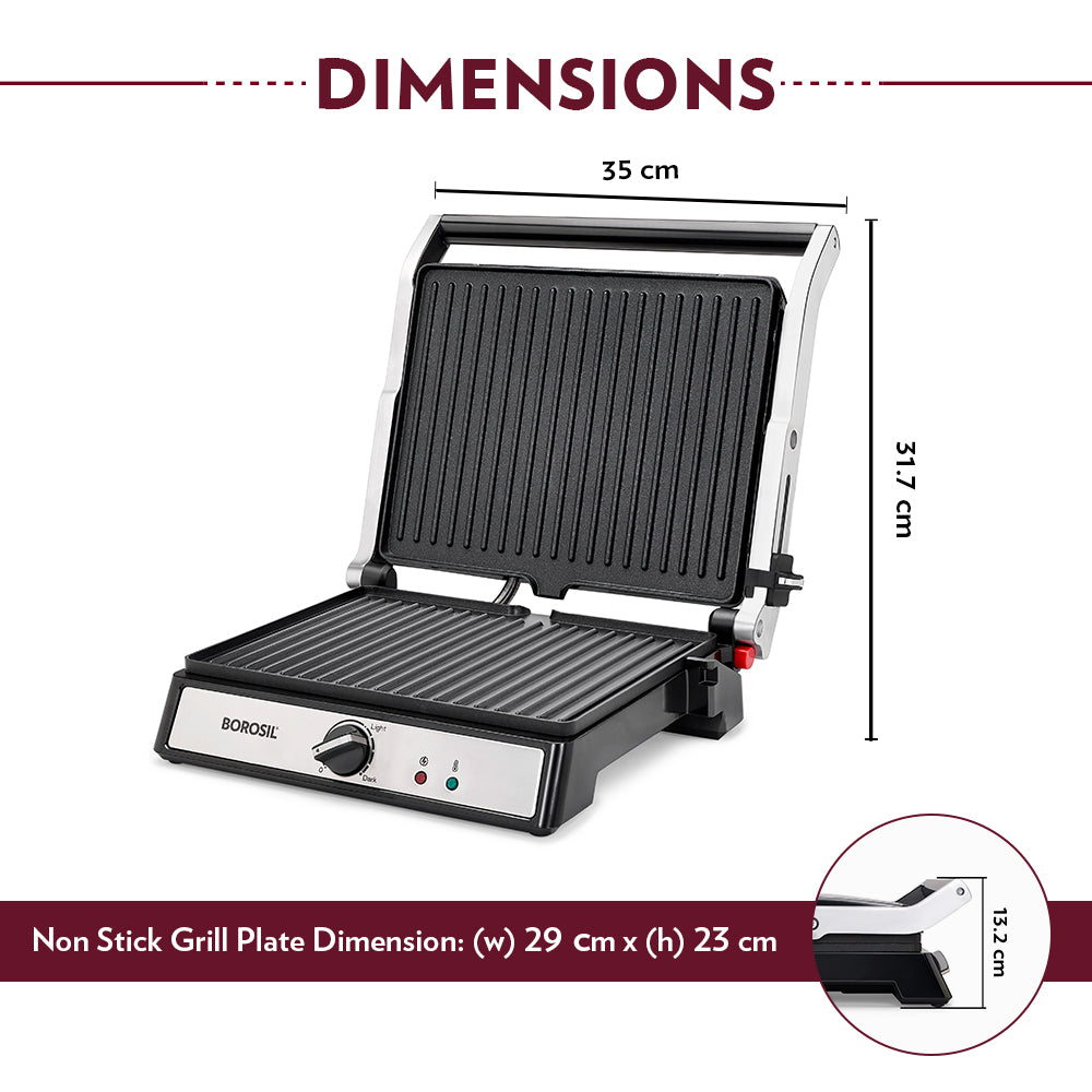 Borosil SuperJumbo 180 Grill Sandwich Maker