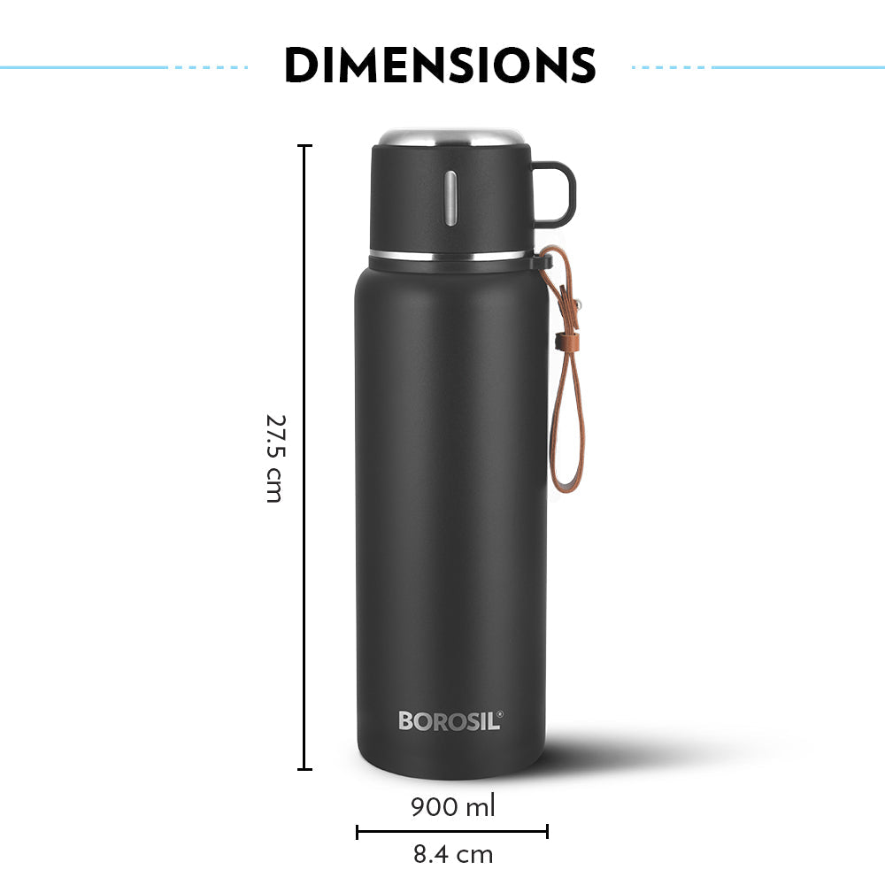 Cruise Insulated Bottle Personalise, Black, 900ml