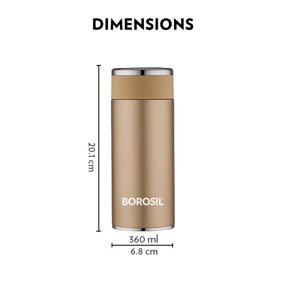 Borosil Travelsmart Rose Gold, 360ml