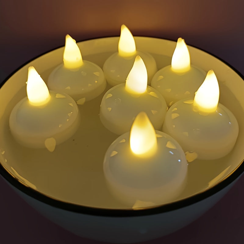 12 pcs Sensor Candle Lights, Floating LED Electronic Candle, Party Decoration Little Night Lights, Valentine's Day Halloween Christmas Festival Ambient Lights