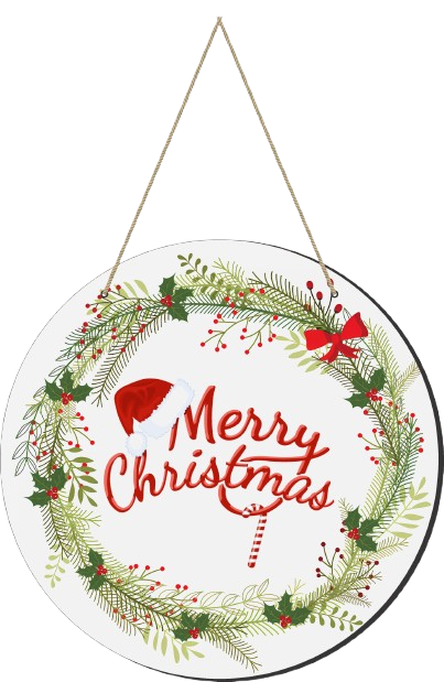Webelkart Premium Printed Wooden Merry Christmas Wall, Door Hanging for Christmas Decorations Hanging for Home Decor- Christmas Gift Items Christmas Wall Hanging (10" Inches)