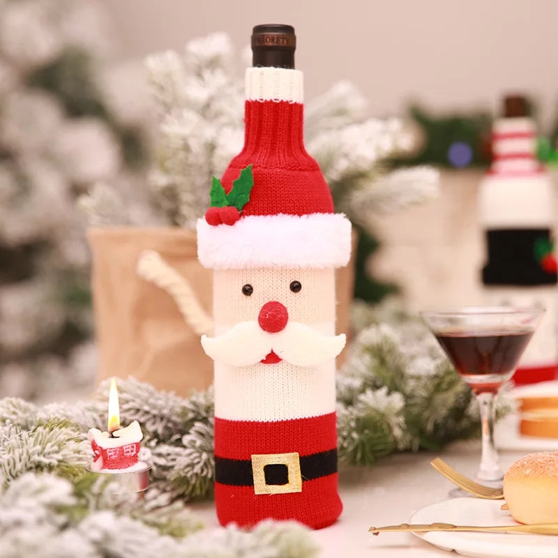 Christmas Knit Wine Bottle Cover (Set Of 2)