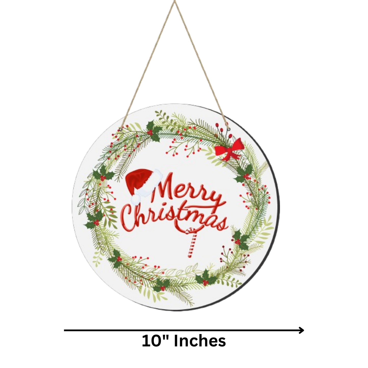 Webelkart Premium Printed Wooden Merry Christmas Wall, Door Hanging for Christmas Decorations Hanging for Home Decor- Christmas Gift Items Christmas Wall Hanging (10" Inches)