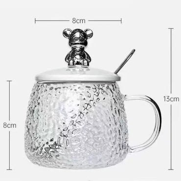 Nordic Textured Glass Teddy Mug