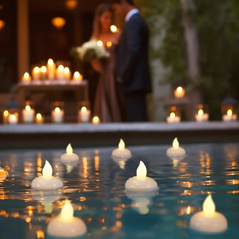 Floating LED Candles – Waterproof Flameless Lights for Decoration (Set of 12)