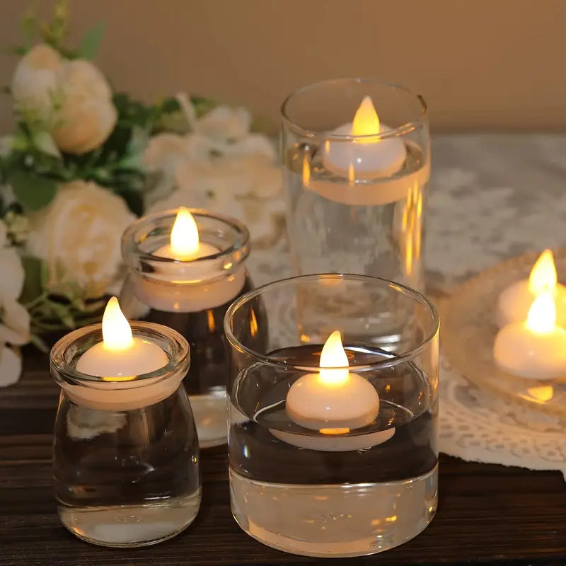 Floating LED Candles – Waterproof Flameless Lights for Decoration (Set of 12)