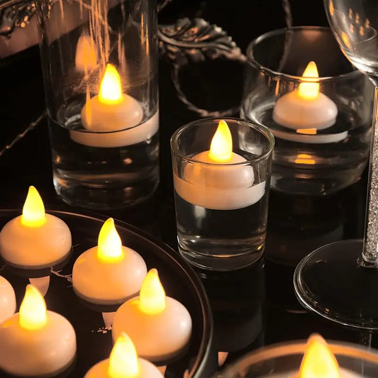 Floating LED Candles – Waterproof Flameless Lights for Decoration (Set of 12)