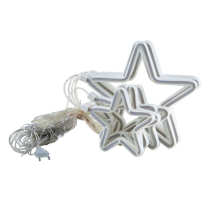 CozyGlow Neon Star String Lights – 5 Large + 4 Mini Stars LED Decor