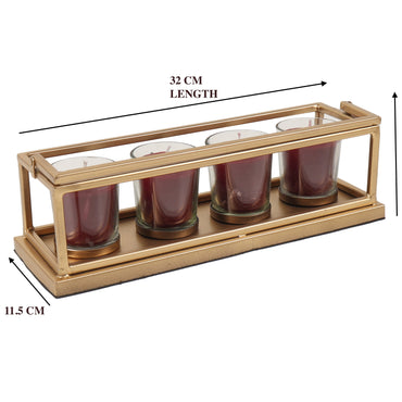 Votive Candle Stand with Scented Candles (Set of 4)
