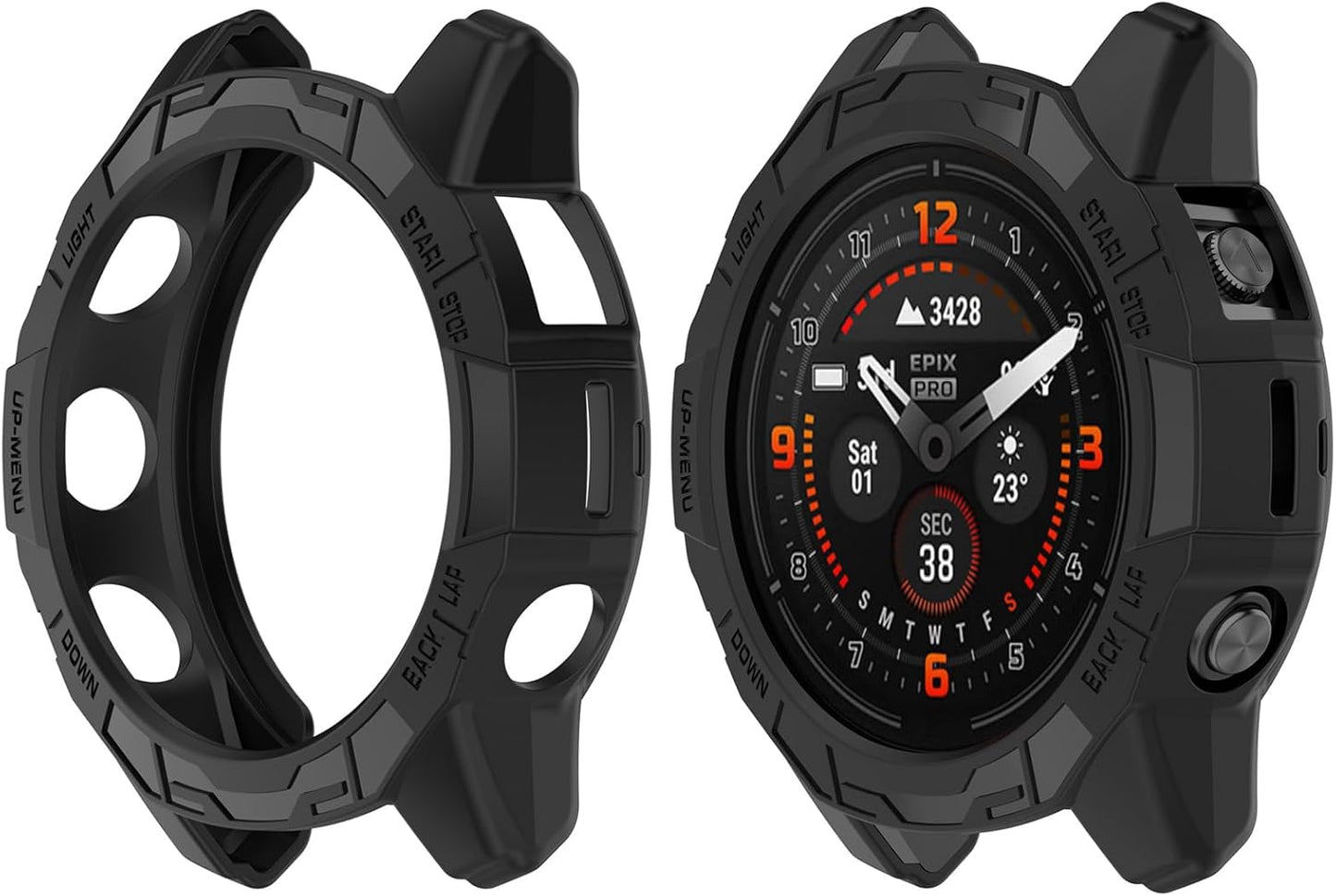 Zitel Case for Garmin Epix Pro 47mm, Fenix 7 Pro, Fenix 7 Bumper Cover - Black