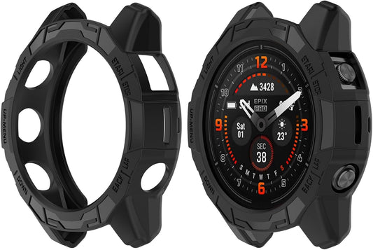 Zitel Case for Garmin Epix Pro 47mm, Fenix 7 Pro, Fenix 7 Bumper Cover - Black
