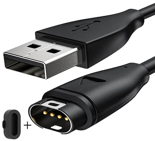 Zitel Charger for Garmin Instinct 2 2S 2X, Instinct 3 - USB Charging Cable with Charger Port Anti Dust Plug - Black