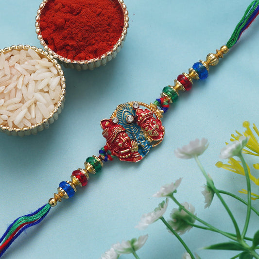 Webelkart Combo Of 1 Rakhi Set For Bhaiya And Bhabhi. Rakhi For Bhaiya Bhabhi, Lumba Rakhi For Bhabhi Rakshabandhan Gift