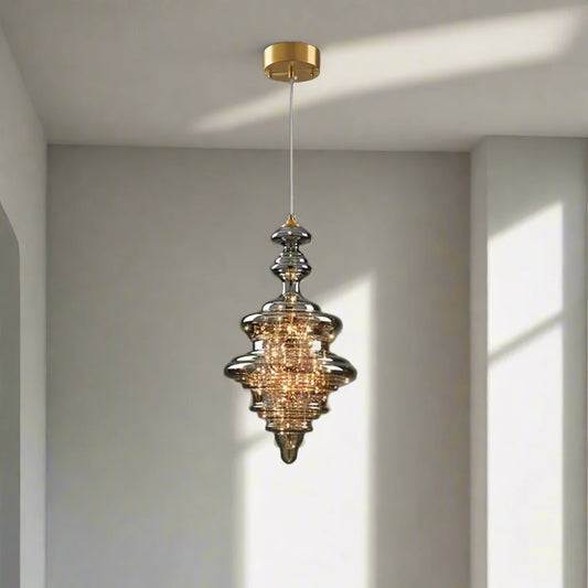 CORAL TREE LED Modern Chandelier Lamp, All Copper Light Elegant Crystal Luxury Chandelier for Living Room, Gold and Clear Glass