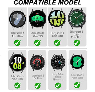 Zitel Band for Samsung Galaxy Watch 7 / 6 / 5 / 4, One Click No Gap Nylon Strap - Black