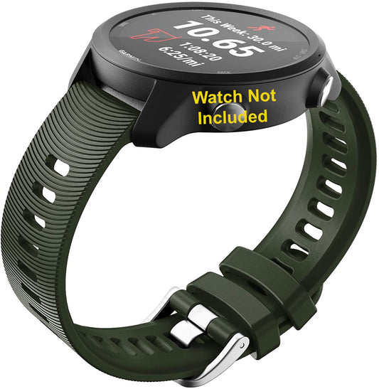 Zitel Bands for Garmin Forerunner 165/245/645, 55/158, Vivoactive 6/5/3/3S, Venu Sq/Sq 2, Venu 2 Plus, 20mm - Army Green