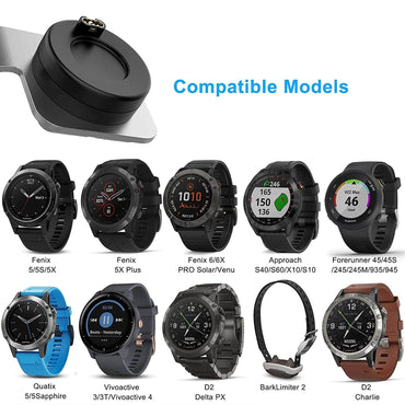 Zitel Charger Stand for Garmin Fenix 5/5S/5X Plus, Fenix 6/6S/6X Pro, Forerunner 945/935/245/45/45S, Vivoactive 3/4, Venu Sq Music/2/2S/4S - Silver