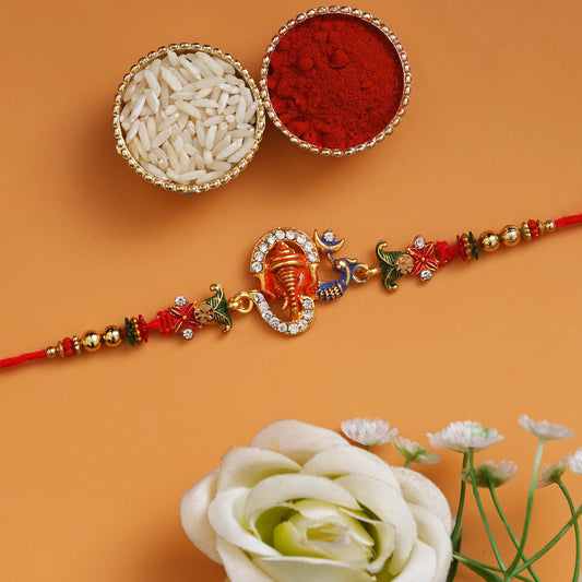 JaipurCrafts Combo Of 1 Rakhi Set For Bhaiya And Bhabhi. Rakhi For Bhaiya Bhabhi, Lumba Rakhi For Bhabhi Rakshabandhan Gift
