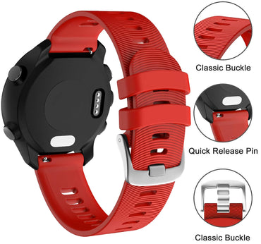Zitel Bands for Garmin Forerunner 165/245/645, 55/158, Vivoactive 6/5/3/3S, Venu Sq/Sq 2, Venu 2 Plus, 20mm - Spanish Red