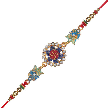 JaipurCrafts Premium Combo Of 1 Rakhi Set For Bhaiya And Bhabhi. Rakhi For Bhaiya Bhabhi, Lumba Rakhi For Bhabhi Rakshabandhan Gift