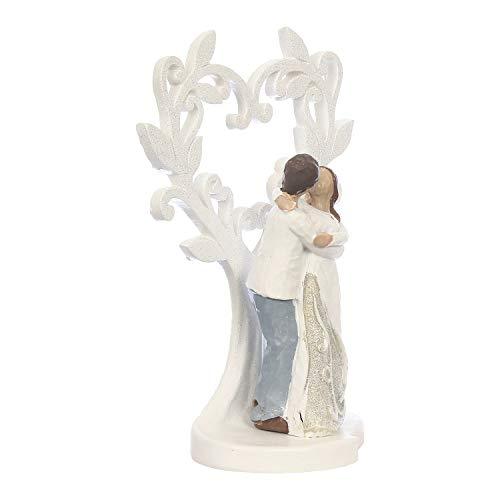 Webelkart Ceramic Romantic Valentine Love Couple Sitting Statue Showpiece, 16cm, White, 1 Piece