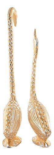 JaipurCrafts Aluminium Pair Of Kissing Duck Showpiece, 14 IN, Golden, 1 Piece