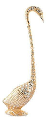 JaipurCrafts Aluminium Pair Of Kissing Duck Showpiece, 14 IN, Golden, 1 Piece