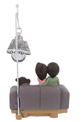 Webelkart Resin Cute Romantic Valentine Love Couple Sitting On Sofa Statue Showpiece, 20 CM, Multicolour, 1 Piece