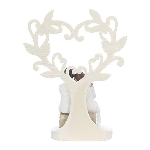 Webelkart Ceramic Cute Romantic Valentine Love Couple Sitting Statue, 16cm, White, 1 Piece