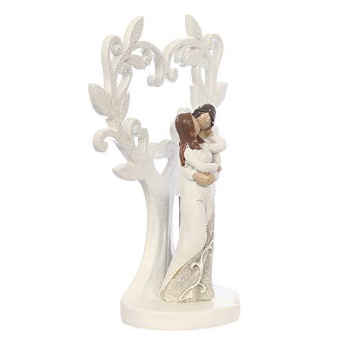 Webelkart Ceramic Cute Romantic Valentine Love Couple Sitting Statue, 16cm, White, 1 Piece
